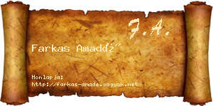 Farkas Amadé névjegykártya